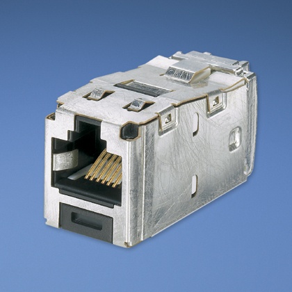 [WIR2890] Conector jack rj45 blindado, estilo tg, mini-com, categoría 6a, de 8 posiciones y 8 cables, color negro