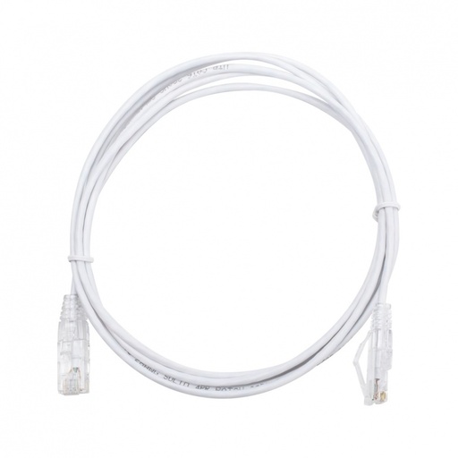 [NET4781] Cable de parcheo slim utp cat6 - 2 m blanco diámetro reducido (28 awg)