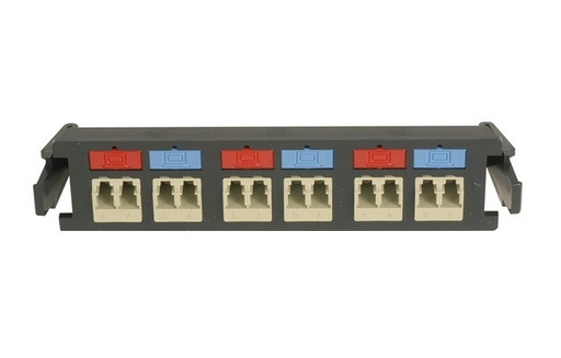 [WIR2928] Placa acopladora de fibra óptica quick-pack, con 3 conectores lc quad (12 fibras), para fibra multimodo, beige