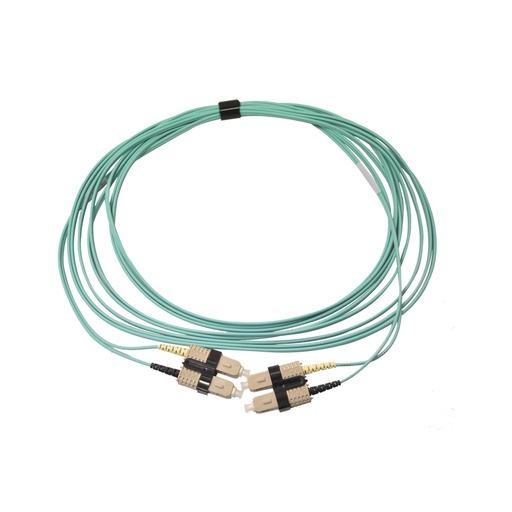 [WIR2937] Jumper de fibra óptica multimodo 50/125 om3 xglo, sc-sc duplex, ofnr, color aqua, 5 metros