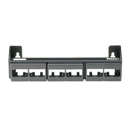 [WIR2998] Panel de parcheo modular (sin conectores), de 12 puertos mini-com, instalación en pared con montaje incluido, color negro