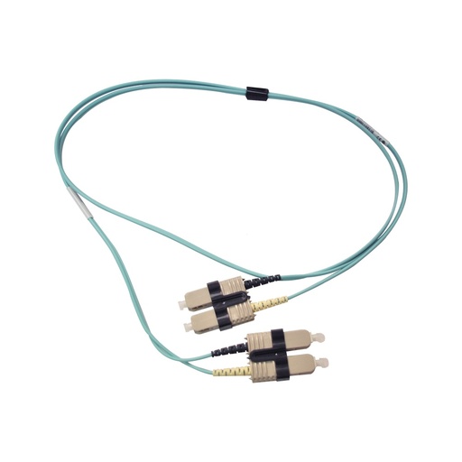 [WIR3052] Jumper de fibra óptica multimodo 50/125 om3 xglo, sc-sc duplex, ofnr, color aqua, 1 metro