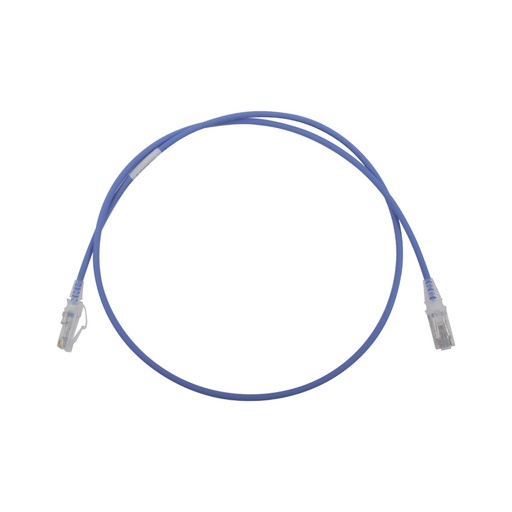 [NET4834] Patch cord mc6 modular cat6 utp, cm/ls0h, 3ft, color azul, diámetro reducido (28awg)
