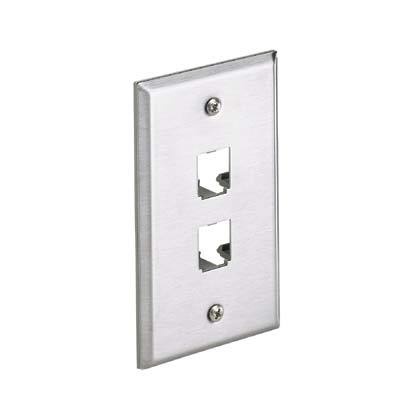 [WIR3067] Placa Para Pared Panduit 2 Puertos Mini-Com Acero Inoxidable