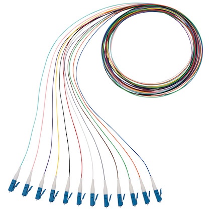 [WIR3082] Kit de 12 pigtails con conector lc, monomodo 9/125 os2, 900um, de 1 metro