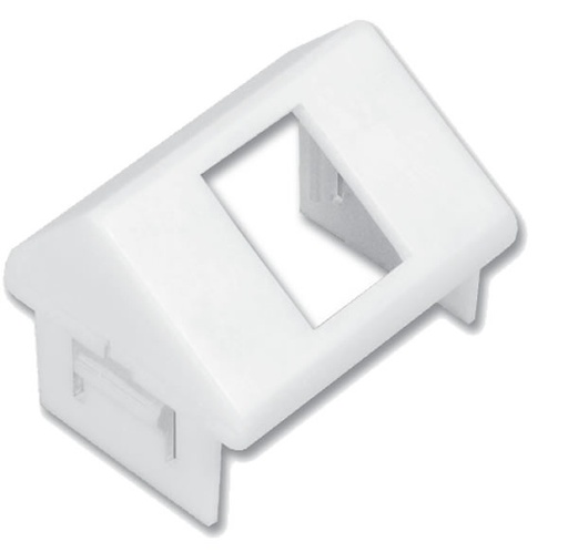 [WIR3138] Adaptador para placa de pared ct, de una salida, angulado, color blanco