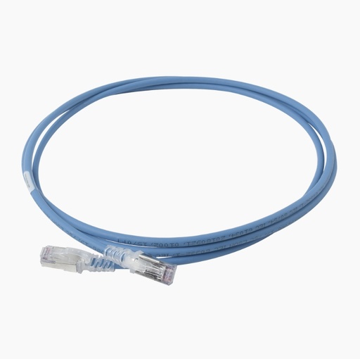 [NET4865] Patch cord "skinny" cat6a blindado s/ftp, 7ft, diámetro reducido 28 awg, color azul