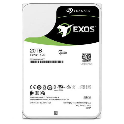 [SNR85538] Disco Duro Para Servidor Seagate Exos X20 3.5" 20TB SATA III 6 Gbit/s 7200RPM