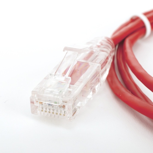 [NET4911] Cable de parcheo slim utp cat6 - 1 metro, rojo, diámetro reducido (28 awg)
