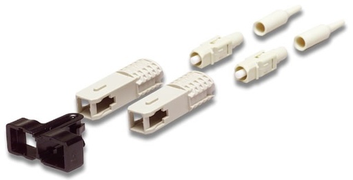 [WIR3499] Conector de fibra óptica sc duplex, epoxico, fibra recubierta, multimodo, botas color negro y beige