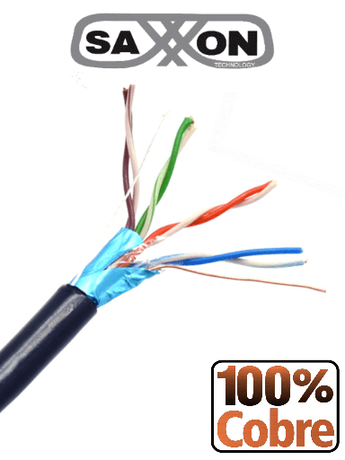 [NET5060] Saxxon oftpcat5ecope305n - bobina de cable ftp cat5e 100% cobre/ 305 metros/ blindado/ color negro/ uso exterior/ ideal para cab