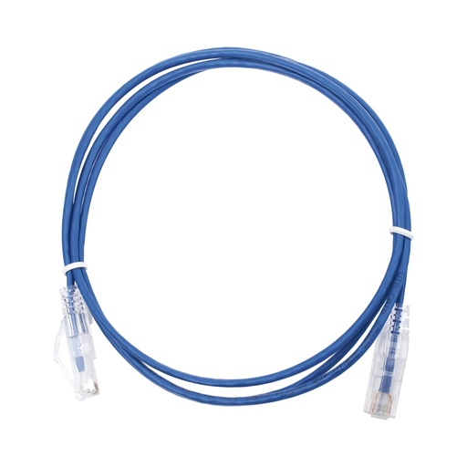 [NET5105] Cable de parcheo slim utp cat6 - 1.5 m azul diámetro reducido (28 awg)