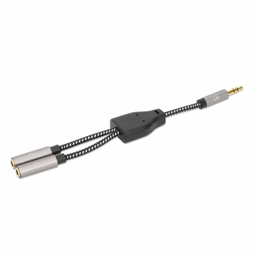 [ACC700205] Cable Auxiliar Manhattan 356114 AUX 3.5mm Macho - 2x 3.5mm Hembra