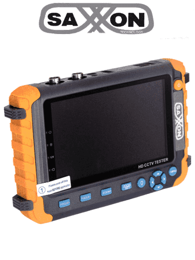 [SEC8762] Saxxon tes08mc - probador de video con pantalla de 5 pulgadas/ soporta hasta 4k/ soporta: hdcvi/tvi/ahd/ salida de energía de 12