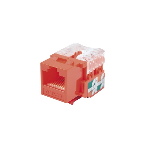 [WIR3735] Módulo jack keystone cat6 con terminación 110 (punchdown) para faceplate - color rojo