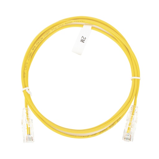 [NET5309] Cable de parcheo slim utp cat6 - 2 m amarillo diámetro reducido (28 awg)