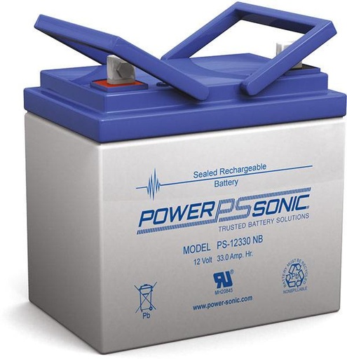 [POW52549] Batería de respaldo ul de 12v 33ah, ideal para sistemas de detección de incendio, control de acceso, intrusión y videovigilancia