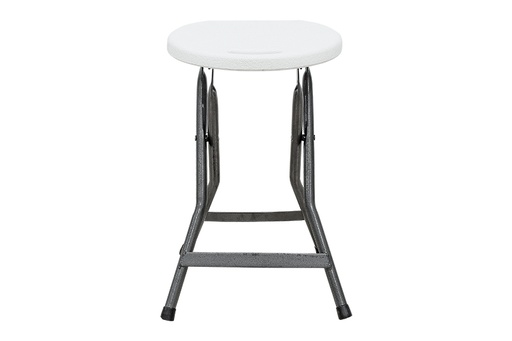 [OFF478] Banco modamob plegable diametro 30cm, altura 46cm, blanco, bar, cocina, jardin