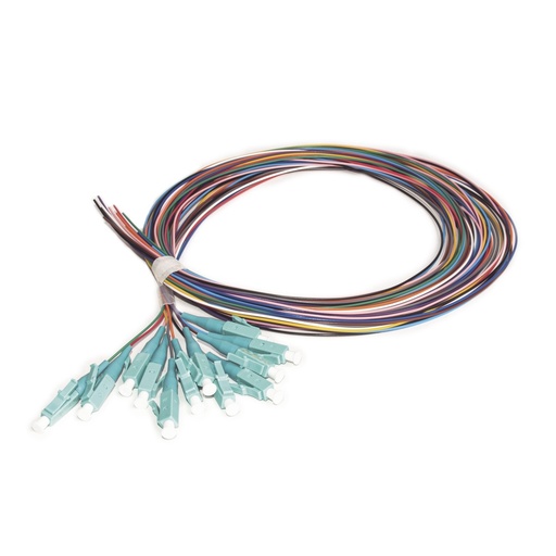 [WIR3918] Kit de 12 pigtails lc multimodo om3 50/125, conectores aqua, 2 metros