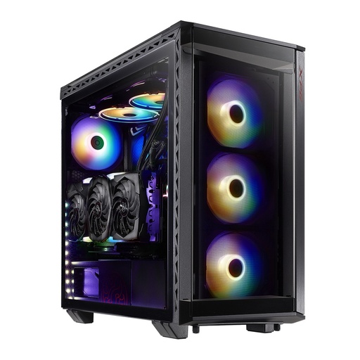 [ACC700398] XPG Battlecrusier, Gabinete Gamer Media Torre, Incluye Ventiladores con Luz ARGB, Hecho de Acero con Páneles de Cristal, Color Negro (Modelo: BATTLECRUSIER-BKCWW)
