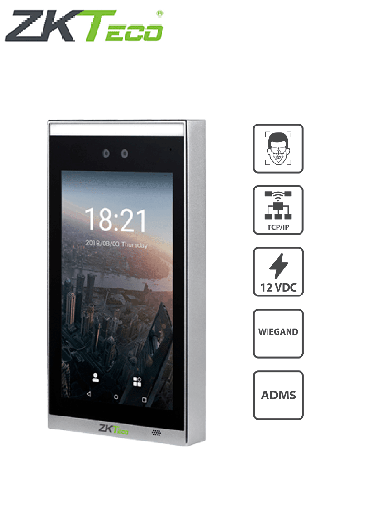 [SEC9581] Zkteco facedepot7bl - terminal de control de acceso de reconocimiento facial para una puerta / interior / 10000 rostros / 7 pulg