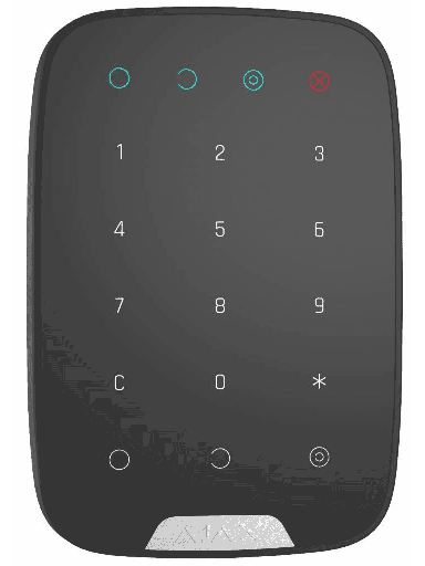 [KNM181186] Ajax keypad b - teclado táctil inalámbrico con soporte de pared. color negro