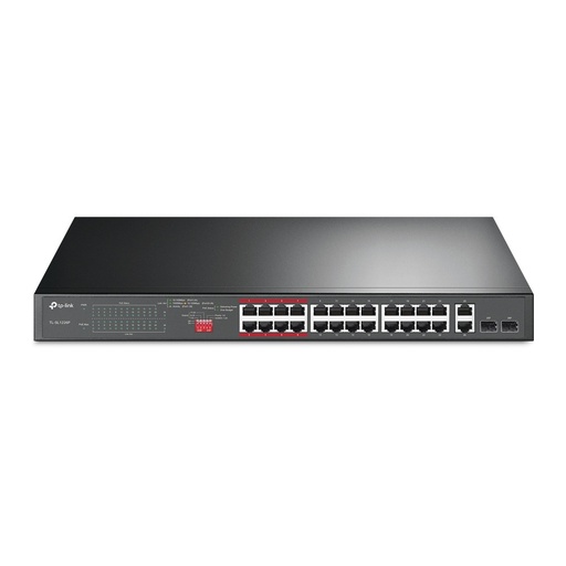 [NET5535] Switch no administrable tp-link tl-sl1226p / cuenta con 24 puertos rj45 poe af/at 10/100 mbps + 2 puertos giga combo rj45/sfp / 