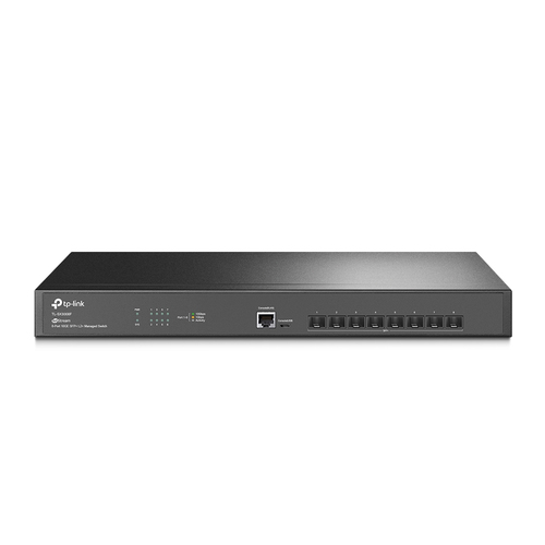 [NET5536] Switch administrable tp-link tl-sx3008f / cuenta con 8 puertos sfp+ 10giga / administracion centralizada con omada / carcasa met