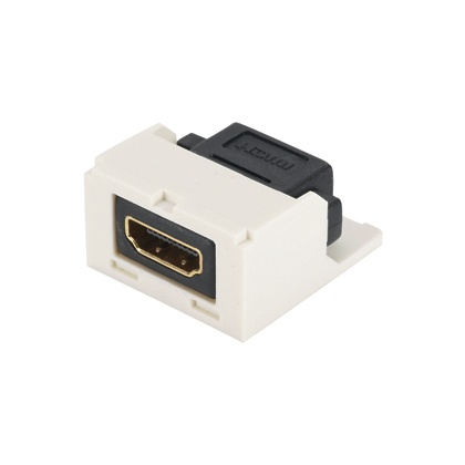 [WIR3955] Módulo acoplador hdmi 2.0, hembra a hembra tipo-a, categoría 2, mini-com, color blanco mate
