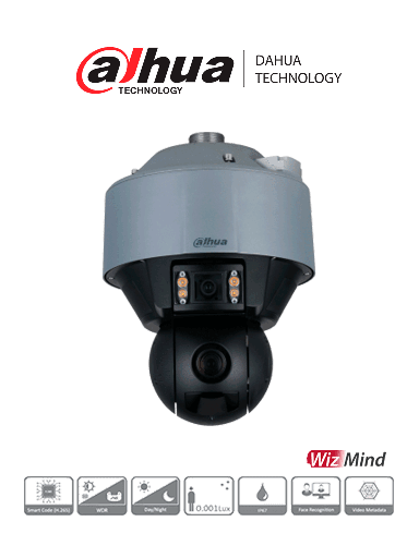 [SEC9813] Dahua dh-sdt5x405-4f-qa - cámara ptz dual de 4 megapixeles con inteligencia artificial/ lente panorámico de 6mm/ lente para deta