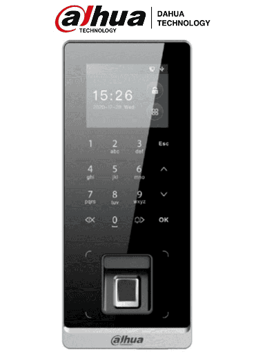 [SEC9903] Dahua asi2212h-w - control de acceso exterior ip65/ 3,000 huellas/ 30,000 tarjetas mifare y passwords/ 150,000 eventos/ diseño d