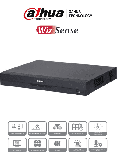 [SEC9904] DVR De 16 Canales Dahua XVR5216AN-4KL-I3 Para 2 Discos Duros Máx. 16TB 1x USB 2.0 1x USB 3.0 1x RJ-45