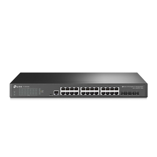 [NET5620] Switch TP-Link Gigabit Ethernet JetStream 24 Puertos 10/100/1000Mbps + 4 Puertos SFP+ 128 Gbit/s 16.000 Entradas Gestionado