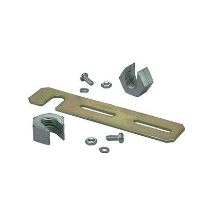 [WIR4001] Soporte de montaje a techo, para canaletas fiberrunner 2x2 o 4x4, uso con varilla roscada de 1/2", color negro