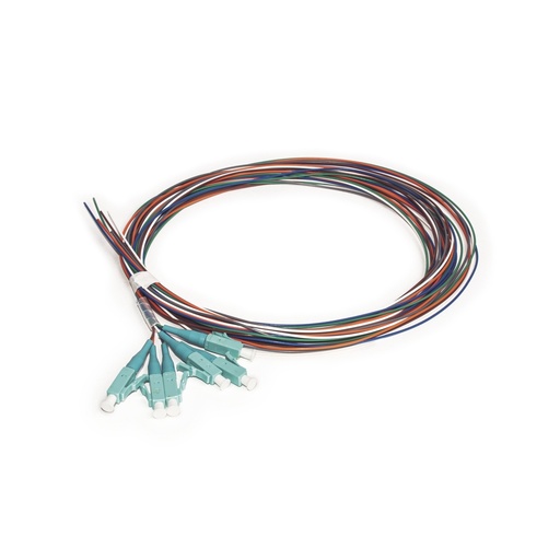 [WIR4010] Kit de 6 pigtails lc multimodo om3 50/125, conectores aqua, 2 metros