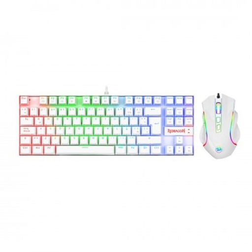 [ACC700509] Kit Mouse Y Teclado Mecanico Gamer Redragon K552 White BA RGB Alámbrico USB