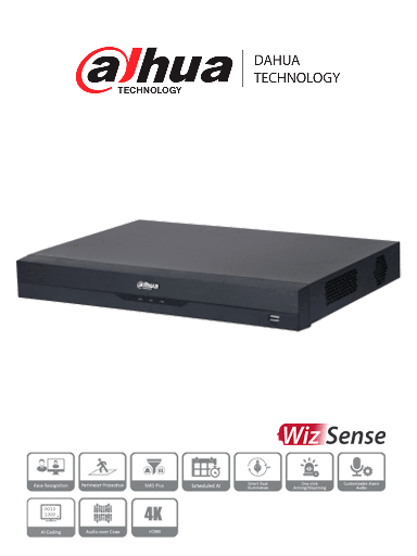 [SEC93833] Dahua xvr5216a-4kl-i3 - dvr de 16 canales 4k/ wizsense/ h.265+/ 16 canales hdcvi+16 ip/ hasta 32 ch ip/ 2 ch de reconocimiento f
