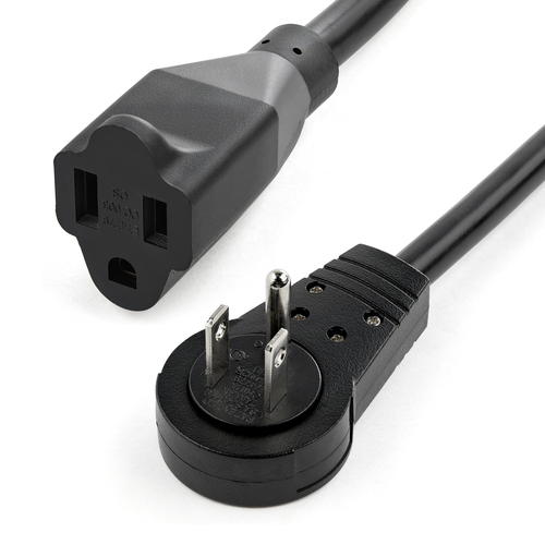 [ACC700572] Cable de 3m de extension de alimentacion - cable extensor de corriente rotativo plano de 360° - nema 5-15p a nema 5-15r, 16 awg,