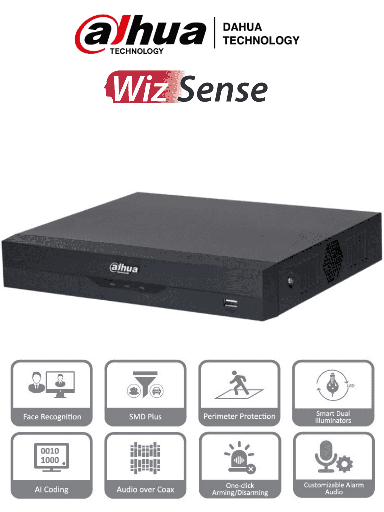 [SEC93968] Dahua xvr5108hs-i3 - dvr de 8 canales 5 megapixeles lite/ wizsense/ ia/ h.265+/ 8 canales hdcvi+4 ip/ hasta 12 canales ip/ 1 ch 