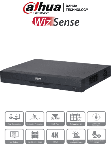 [SEC93972] Dahua xvr5232an-i3 - dvr de 32 canales de 5 megapixeles lite/ wizsense/ h.265+/ 2 bahías de discos duros/ hasta 32 canales ip/ 2