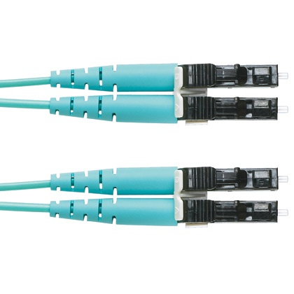[WIR4068] Jumper de fibra óptica multimodo 50/125 om4, lc-lc duplex, ofnr (riser), color aqua, 5 metros
