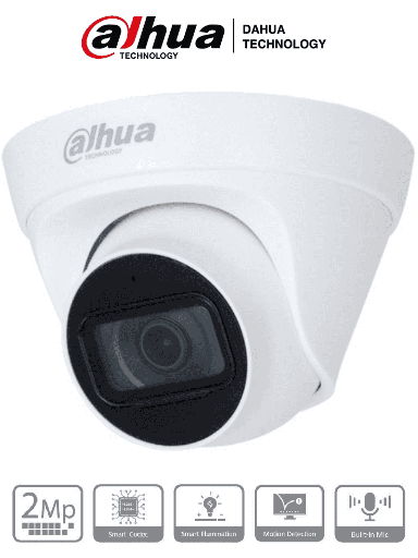 [SEC94043] Dahua ipc-hdw1230t1-a-s5 - camara ip domo de 2 megapixeles/ lente de 3.6mm/ 102 grados de apertura/ microfono integrado/ ir de 3