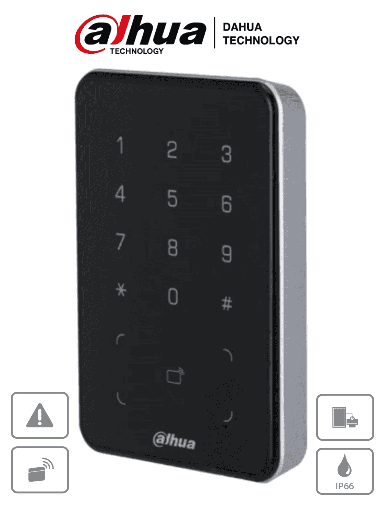 [SEC94045] Dahua dhi-asr2101a-d - lectora de tarjetas id con teclado para panel de control de acceso/ uso exterior/ soporta comunicación wi