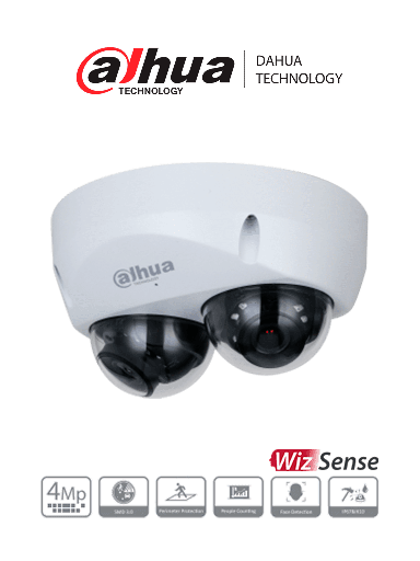 [CAS98] Dahua dh-ipc-hdbw5441f-as-e2 - camara ip domo doble sensor 2 x 2 megapixeles/ wdr real de 120db/ funciones inteligentes/ ir de 2