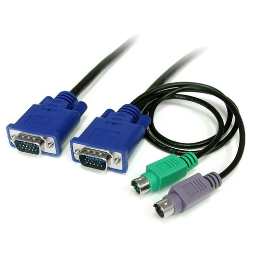 [WIR4092] Cable kvm 1.8m ultra delgado vga ps2 hd15 macho a macho .