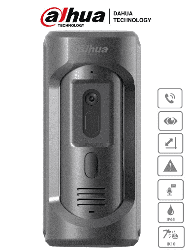 [AUD71375] Dahua dhi-vto2101e-p-s2 - frente de calle para videoportero ip/ antivandalico ik10/ funcion independiente/ metalico/ ip65/ camar