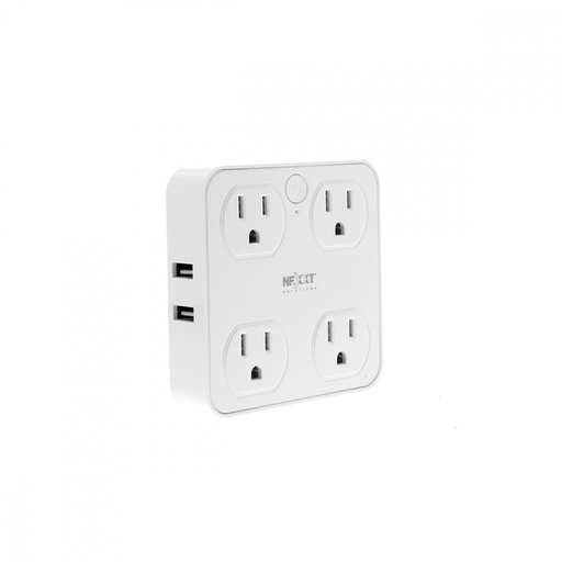 [ELE34376] Supresor de Picos Nexxt Solutions NHP-T610 4 Contactos 4x USB 900 Joules