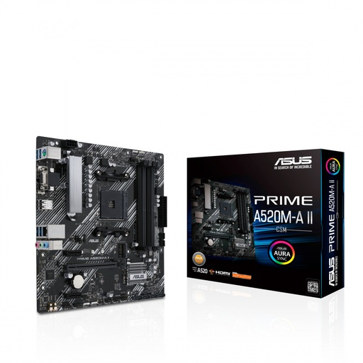 [MOB70100] Tarjeta madre asus prime a520m-a ii/csm socket am4 4*ddr4 hdmi dp vga pcie-3.0 m.2 micro atx