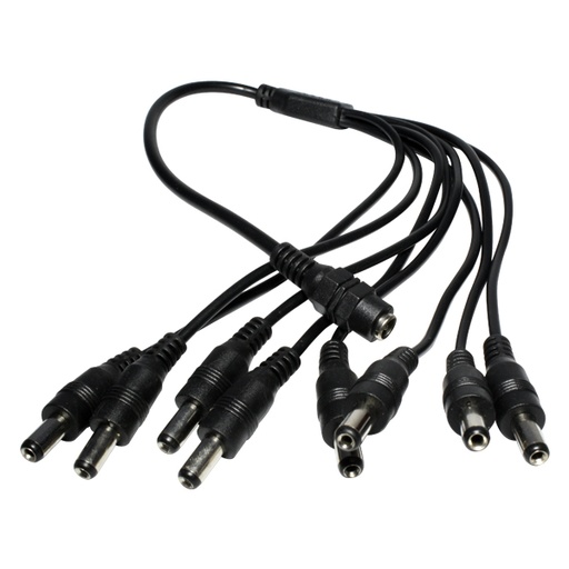 [WIR4104] Cable divisor de corriente xcase 1 hembra a 8 machos para camaras de vigilancia (pulpo)