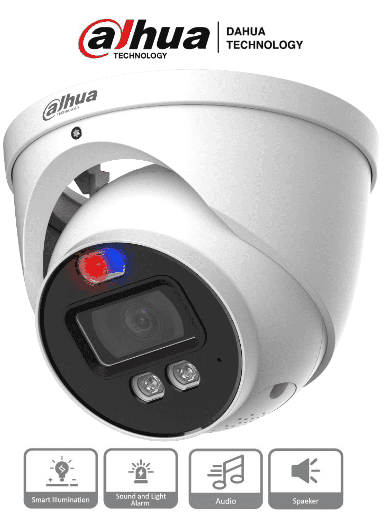 [SEC94311] Dahua hac-me1239hn-a-pv - camara domo tioc de 2 megapixeles/ smart dual illuminators/ disuasion activa luz roja y azul/  lente d